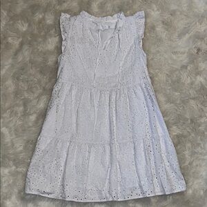 Time and Tru Kids White Eyelet Casual Dress